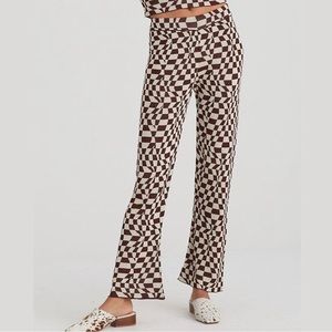 Paloma Wool Orinocco Brown Checkered Pants - Size S